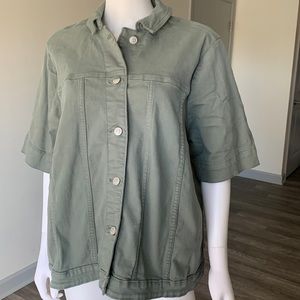 Olive Short Sleeved Denim Jacket